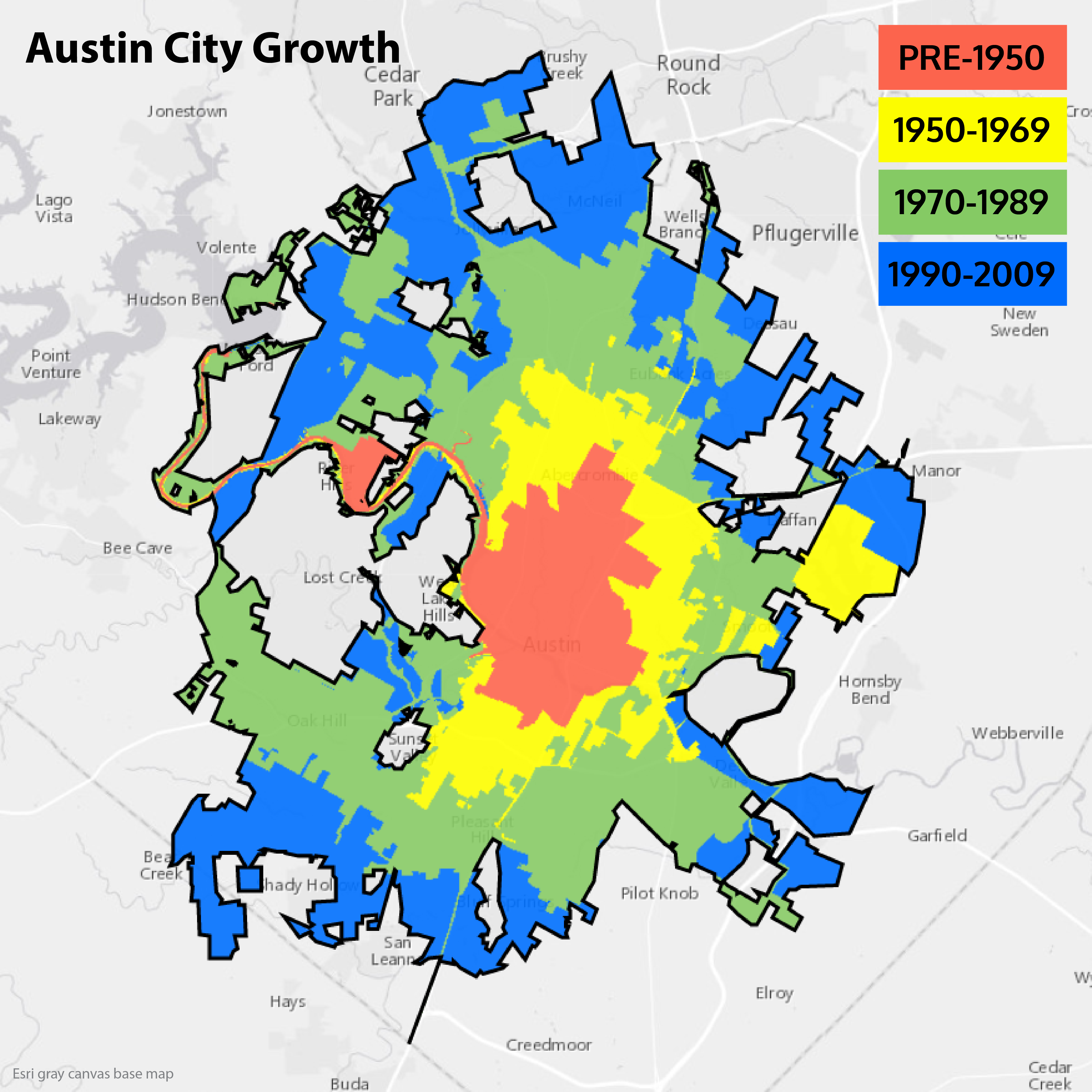 Sixty Years of Austin Growth
